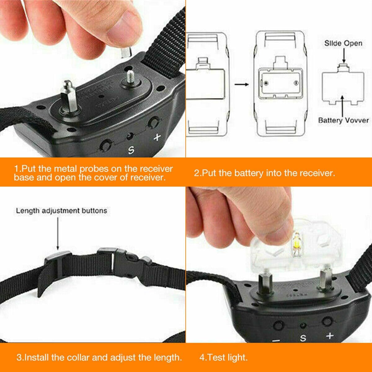 Mascota automática anti del collar del entrenamiento del choque del perro que ladra para el pequeño perro mediano grande