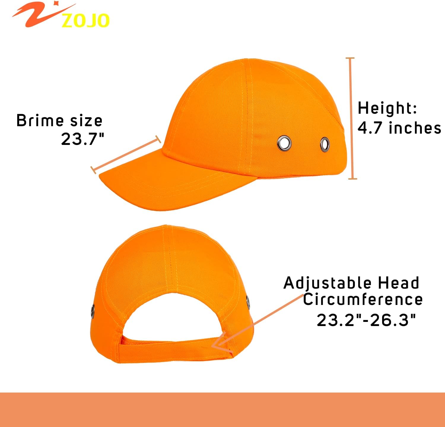 Zojo Gorra de béisbol con casco duro, 5 piezas, reflectante, transpirable, ligera, gorra de seguridad para hombres y mujeres
