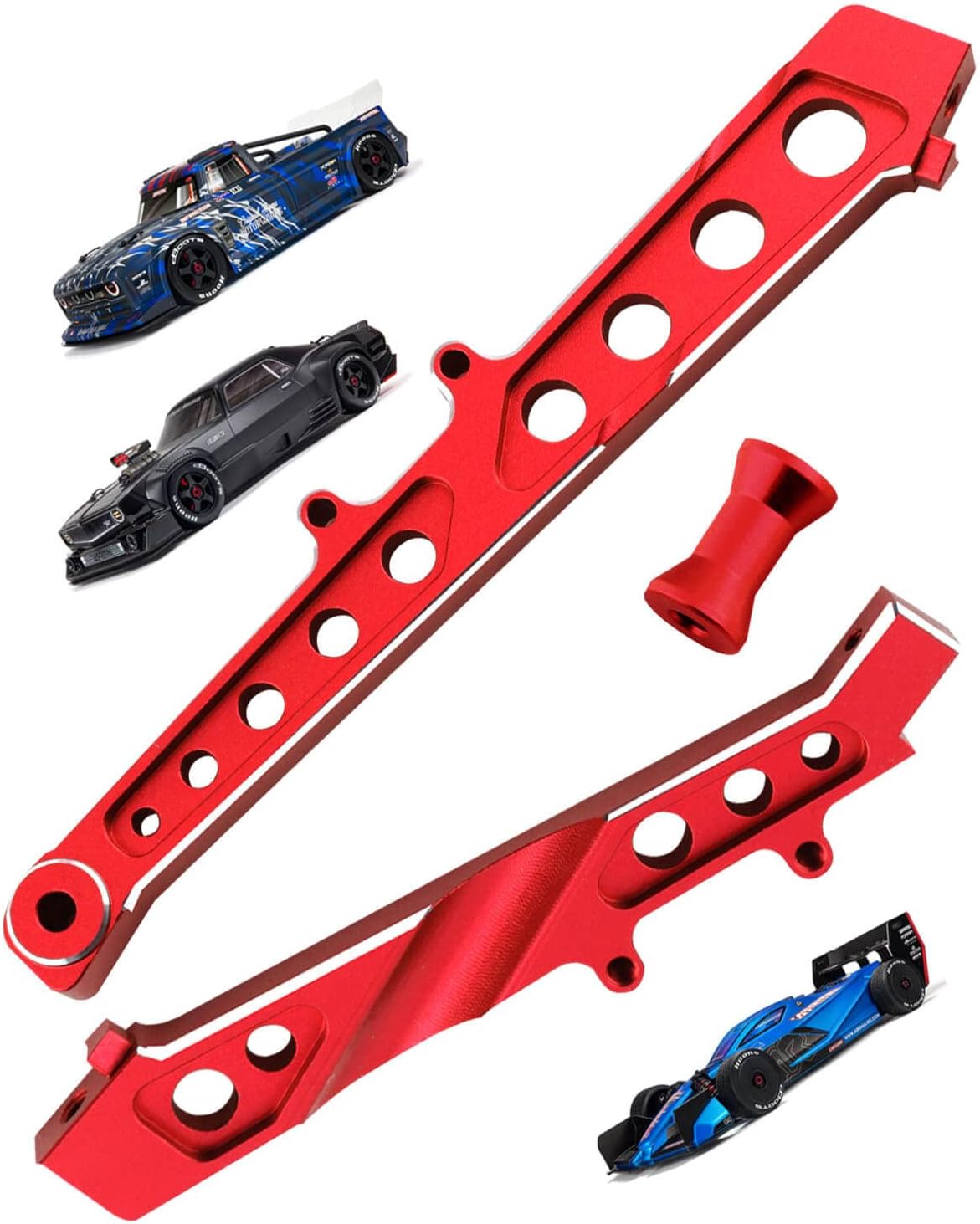 Soporte de chasis delantero trasero de aleación para ARRMA 17 Felony 6S BLX, Infraction 6S BLX, rodillo ilimitado, juego de soporte de chasis