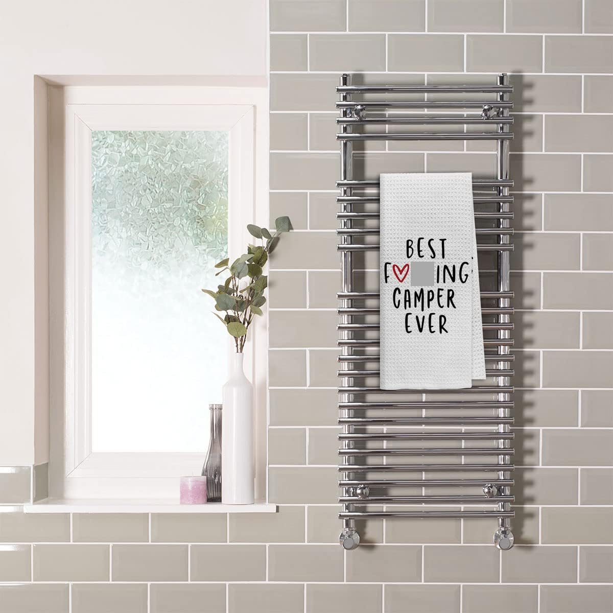 Dibor Best Camper Ever – Toallas de cocina, paños de cocina, paños de cocina, divertidos paños de secado absorbentes decorativos para camping,