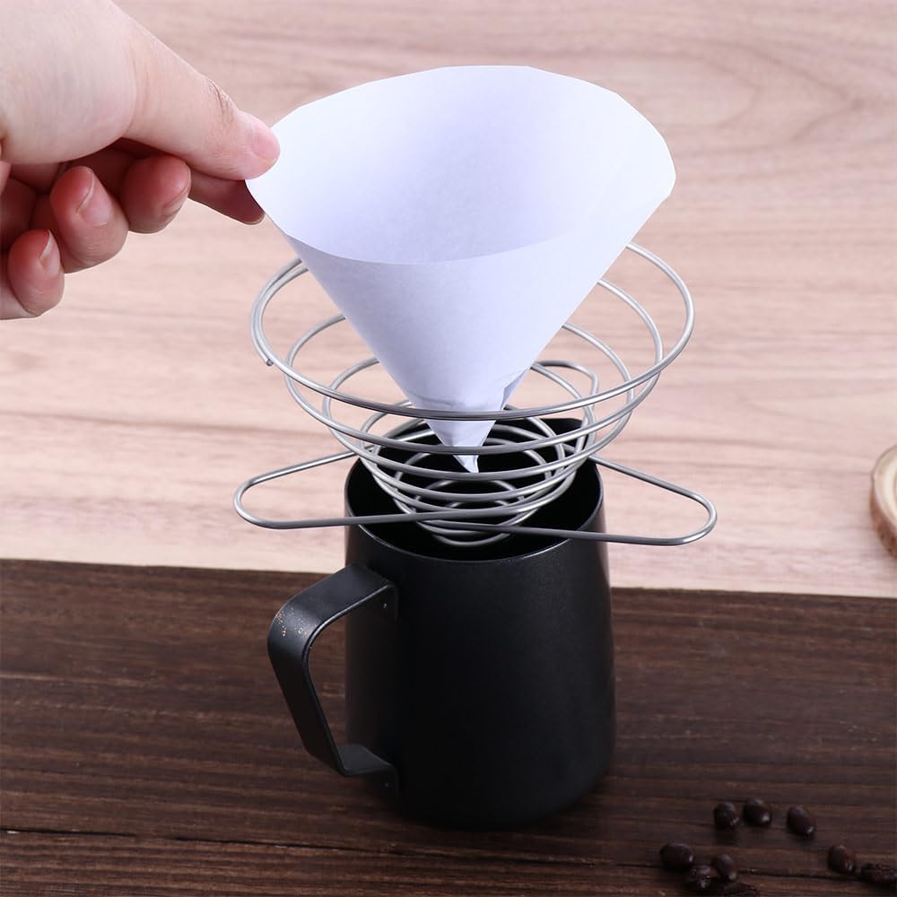 Gotero de café plegable, soporte de goteo de café de acero inoxidable, soporte para filtro de café, soporte para gotero de café para acampar al aire