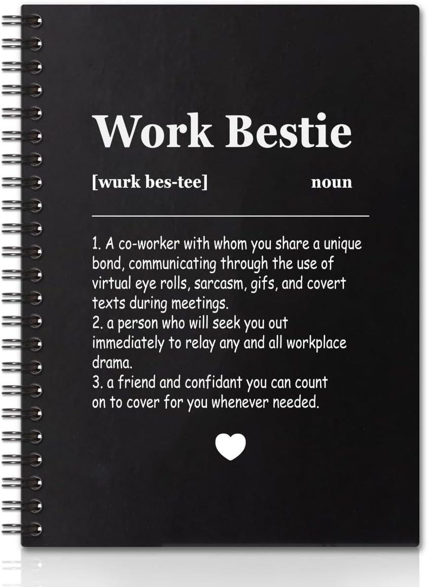 Work Bestie Definition – Cuaderno en espiral para mujeres, amigas, profesores, amantes de los libros, regalo para mejores amigos, regalo para
