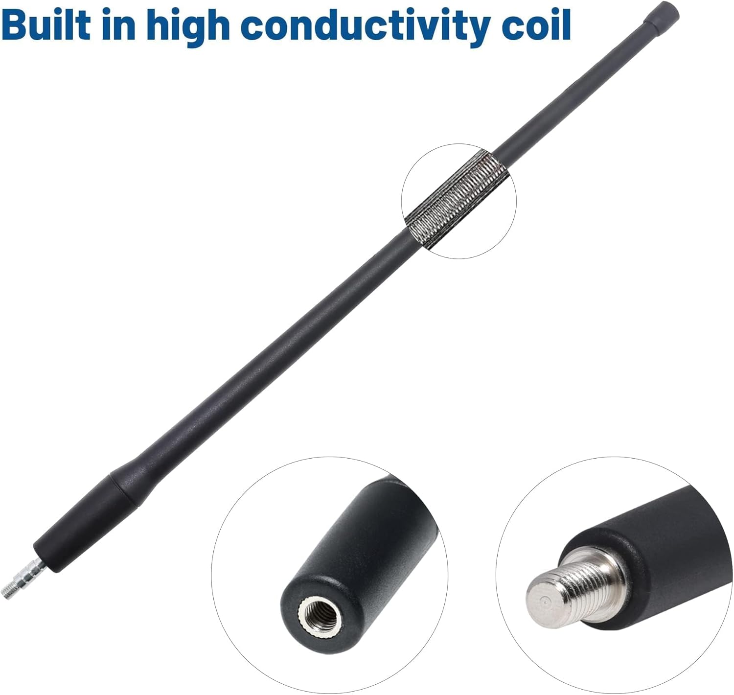 Anina Mástil de antena de coche de 13 pulgadas para Ford 2012-2022 F150 F250 F350 Super Duty Explorer Ranger Escape Focus Antena de radio FMAM