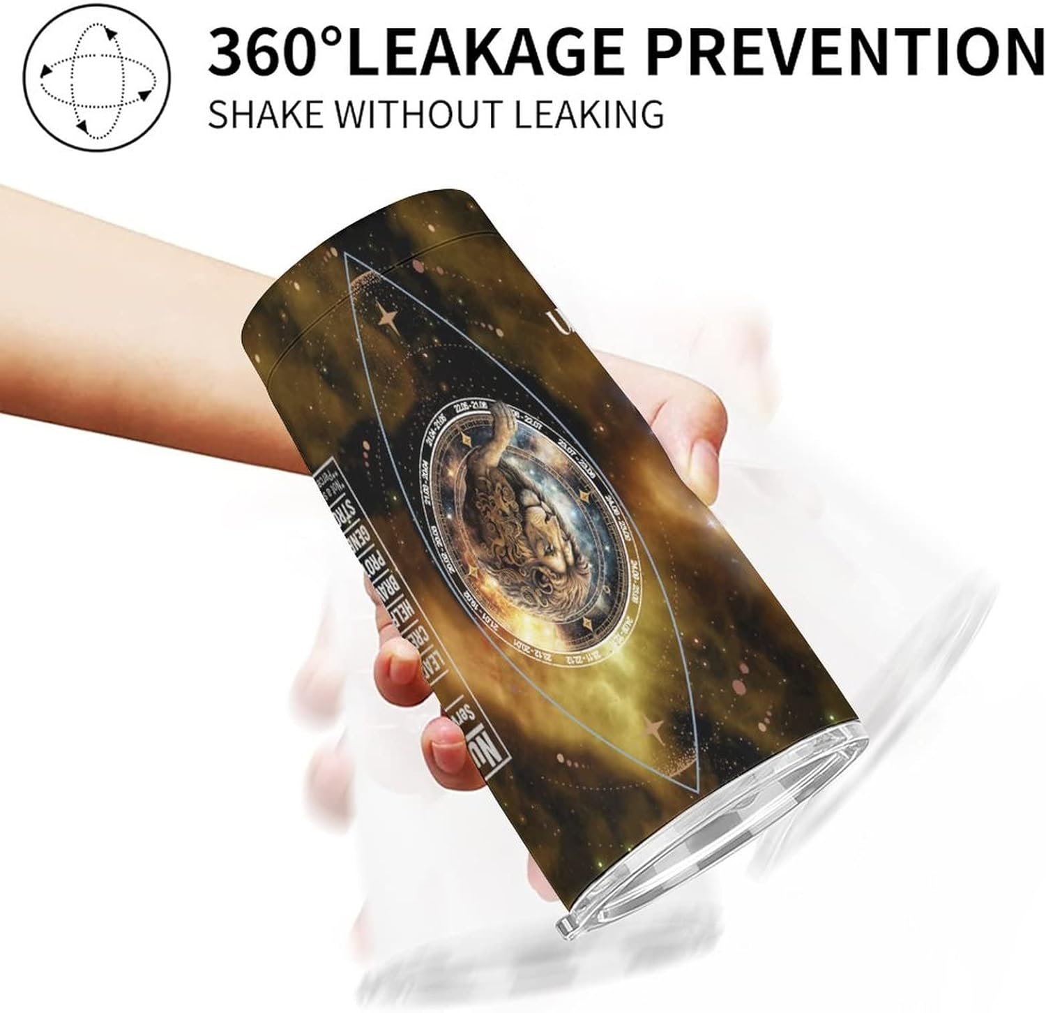 Leo – Vaso de 20 onzas con popote y tapa, doble pared aislada al vacío, vaso impreso del zodiaco, taza de café, vino, agua, té, regalo para mujeres,