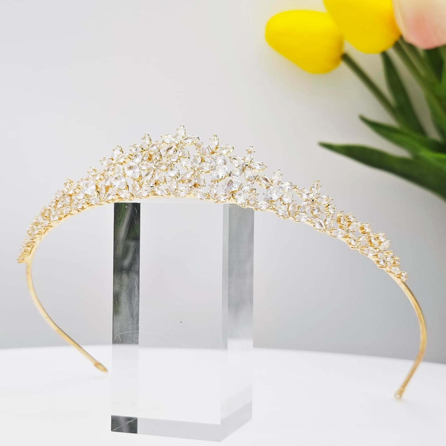 Tiaras de boda pequeñas brillantes para mujer, corona de quinceañera de circonita cúbica, tiara de 16 tiaras, diadema dorada, tocados de cristal,
