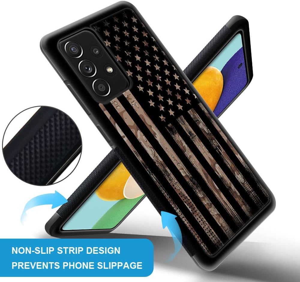 TnXee Funda compatible con Samsung Galaxy A53 5G, diseño de bandera del desierto, camuflaje, caqui, Galaxy A53 5G, funda protectora de TPU suave a