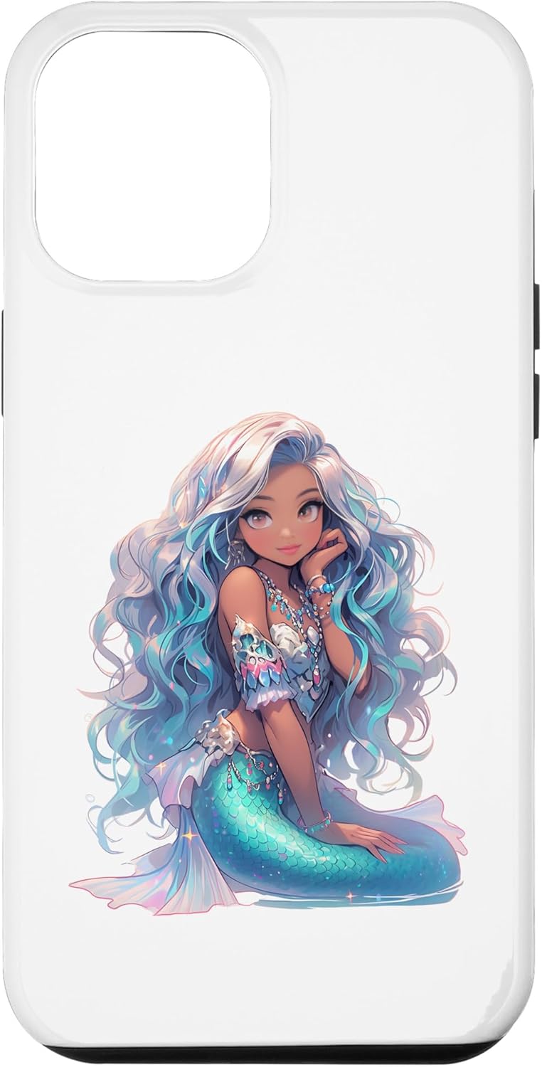 iPhone 14 Pro Max Biracial Sirena Negro Melanina Niña Negro Sirena Cumpleaños