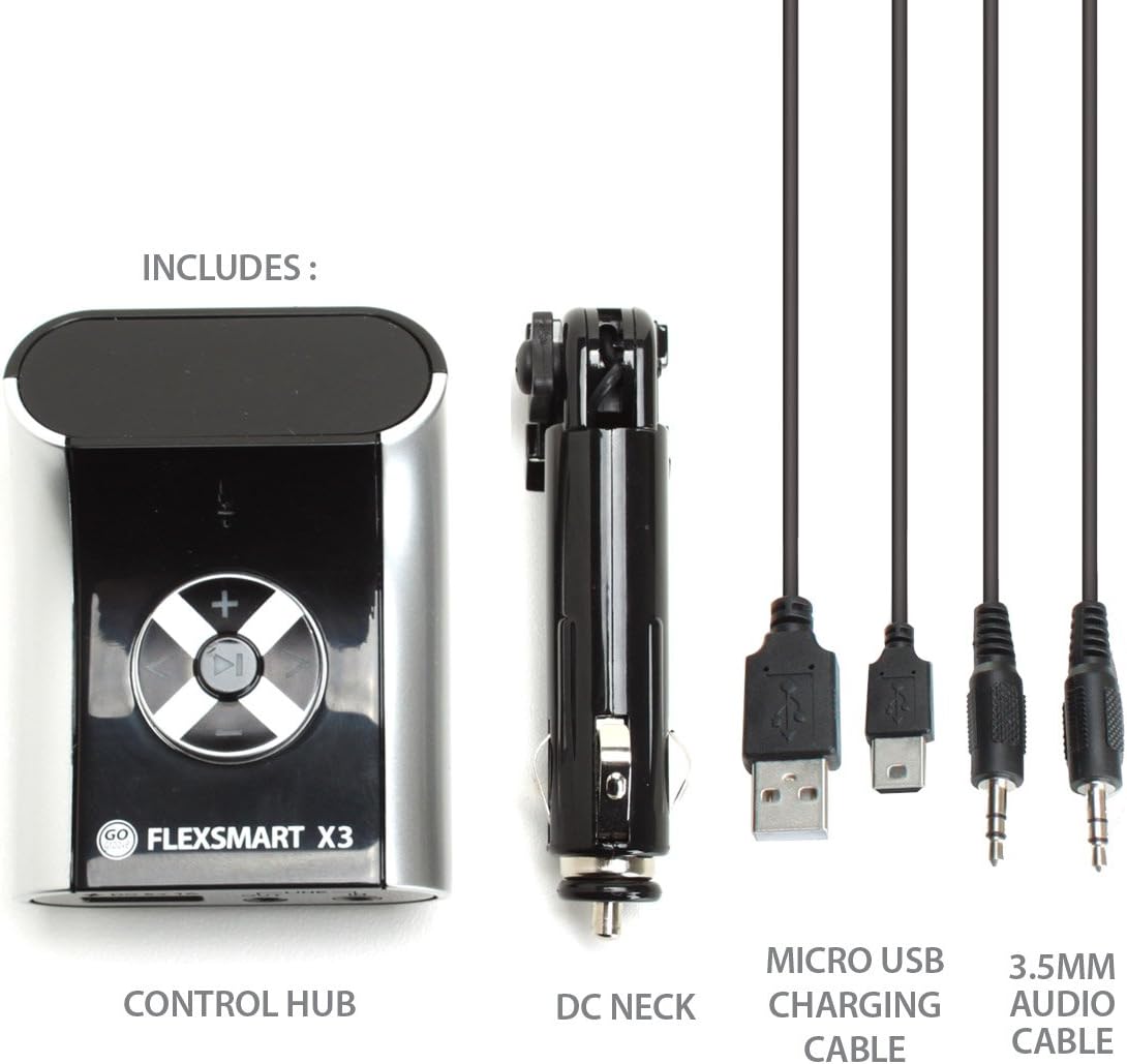 GOgroove FlexSMART X3 transmisor FM por bluetooth con manos libres, Plateado