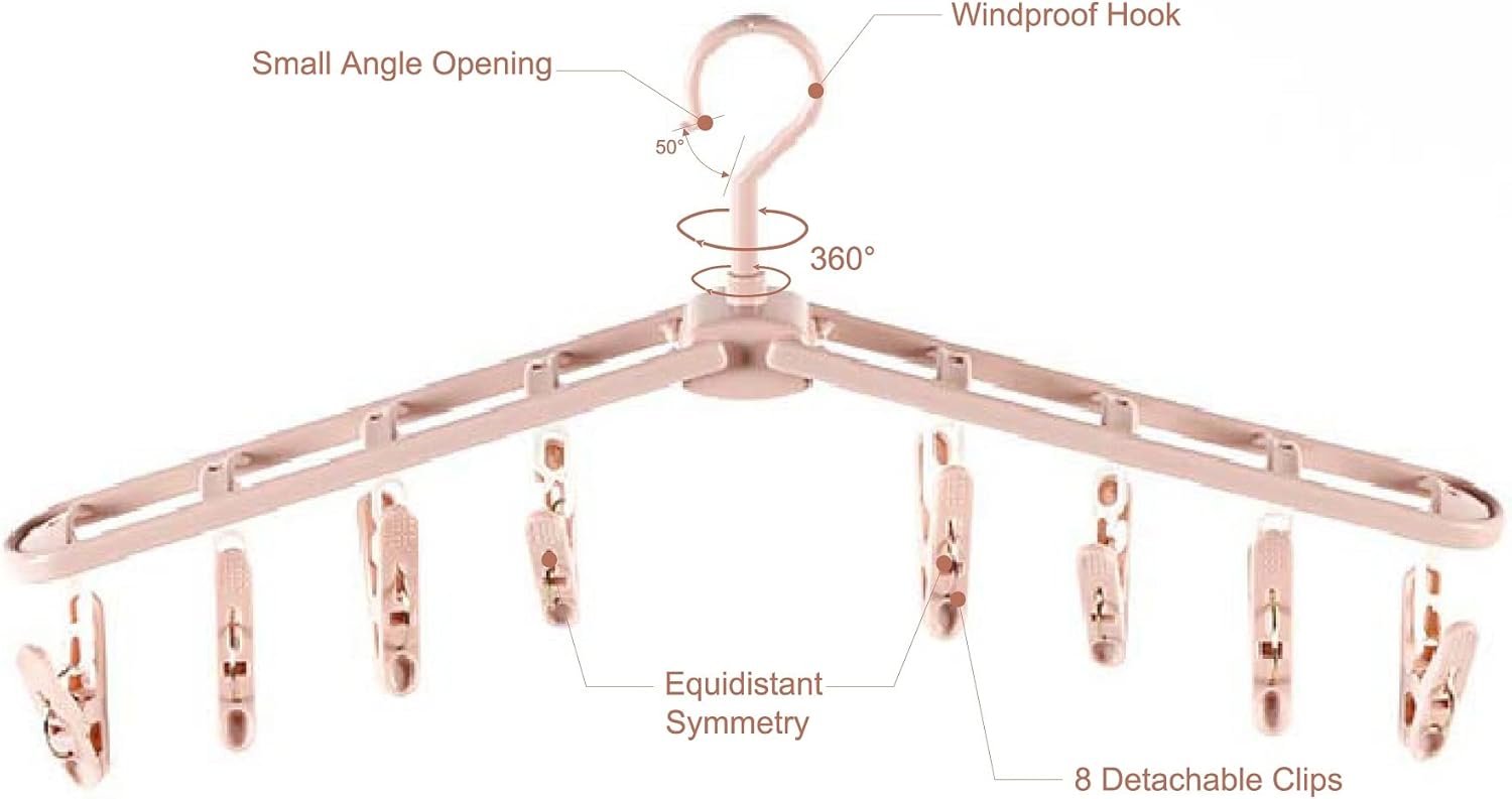 Perchas plegables de viaje para ropa con clips, estantes de secado de ropa, calcetines de lencería de plástico antideslizante para faldas, perchas