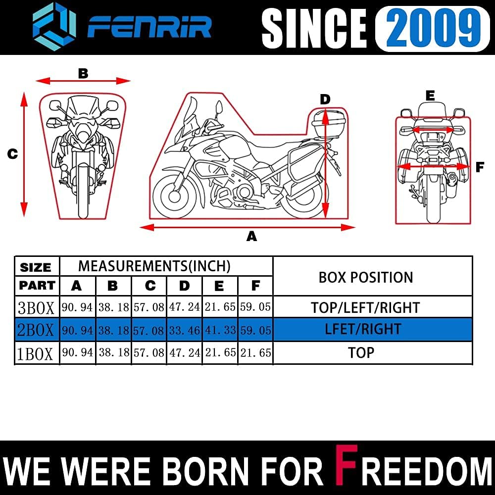FENRIR 420D 90 “pulgadas cubierta de motocicleta impermeable al aire libre almacenamiento para aventura R1250GS R1300GS KLR650 Versys África twin