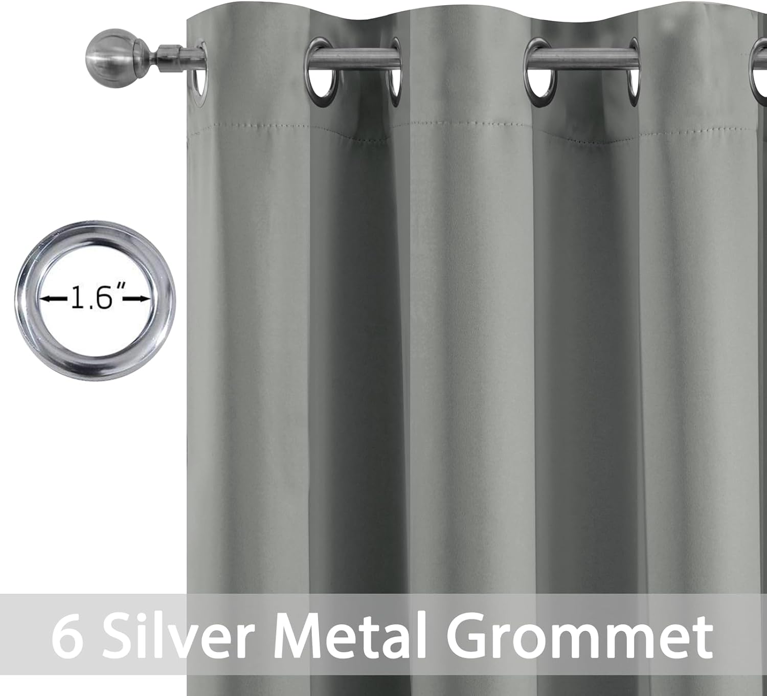 Yakamok Dove Grey – Juego de 2 paneles para oscurecer la habitación de 84 pulgadas de largo, para sala de estar, comedor, oscurecimiento térmico,