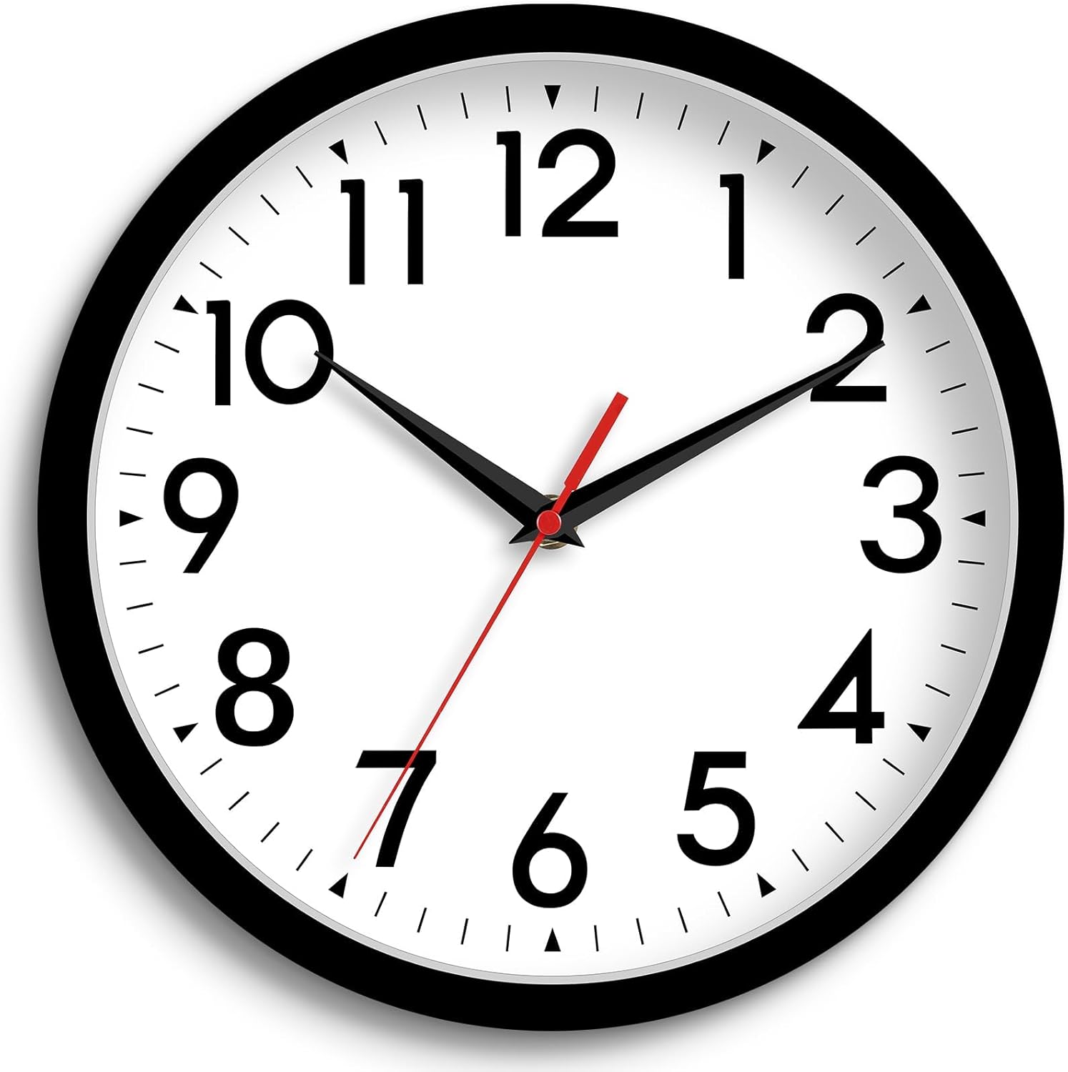 DAXSMY Reloj de pared, reloj analógico de 8 pulgadas, silencioso sin tictac, funciona con pilas, decorativo para cocina, oficina, dormitorio, baño