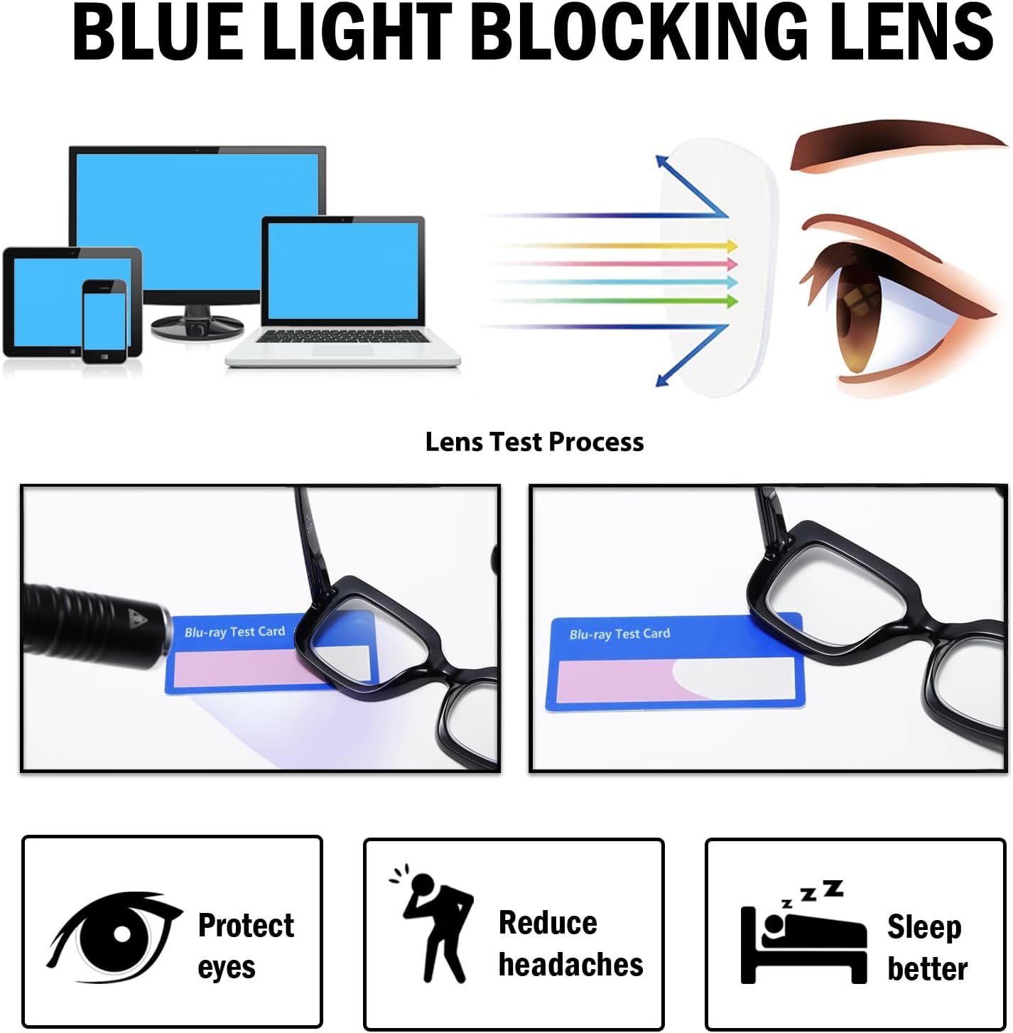 Paquete de 4 lentes de lectura retro de gran tamaño para mujer, con bloqueo de luz azul con bisagra de resorte y fundas de piel sintética