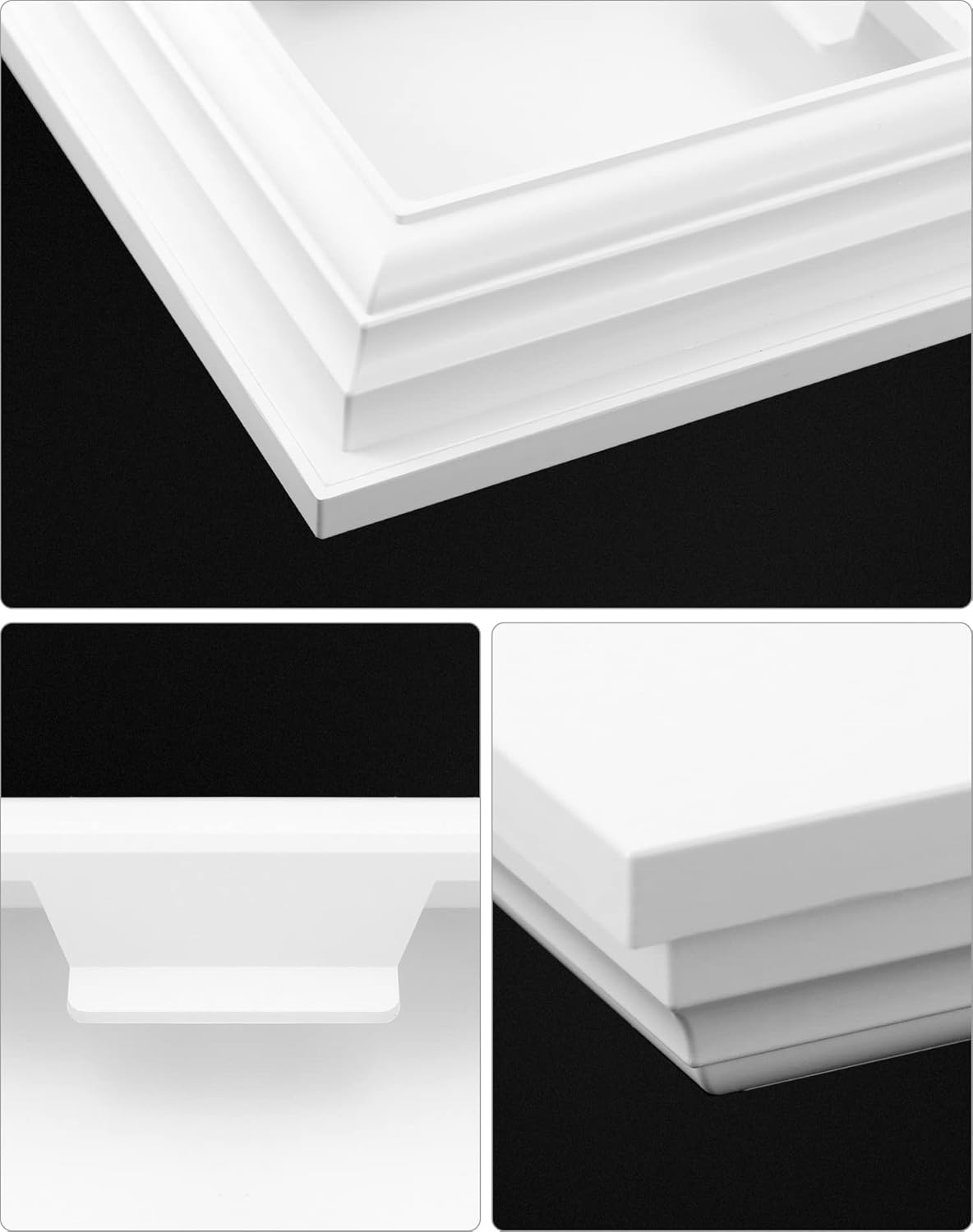 QWORK Tapón para poste de valla de vinilo, paquete de 4 cubiertas superiores de PVC de 4 x 4 pulgadas, cubierta superior para poste de valla