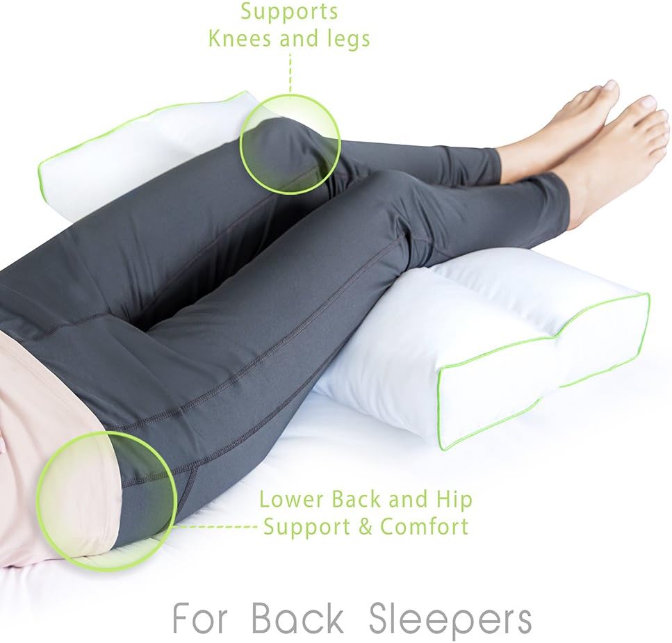 Sleep Yoga Almohada alternativa de plumón de diseño ergonómico para soporte de rodilla, hipoalergénica y lavable, 26 x 13 x 3 pulgadas, talla única,