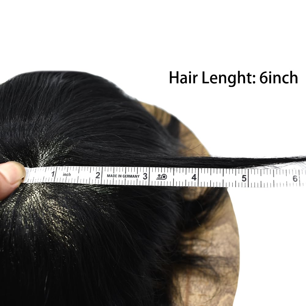 Toupee para hombres Cabello humano real para hombre, pieza de pelo para hombres Fine Mono Men Sistema de pelo de piel de polietileno para hombres,