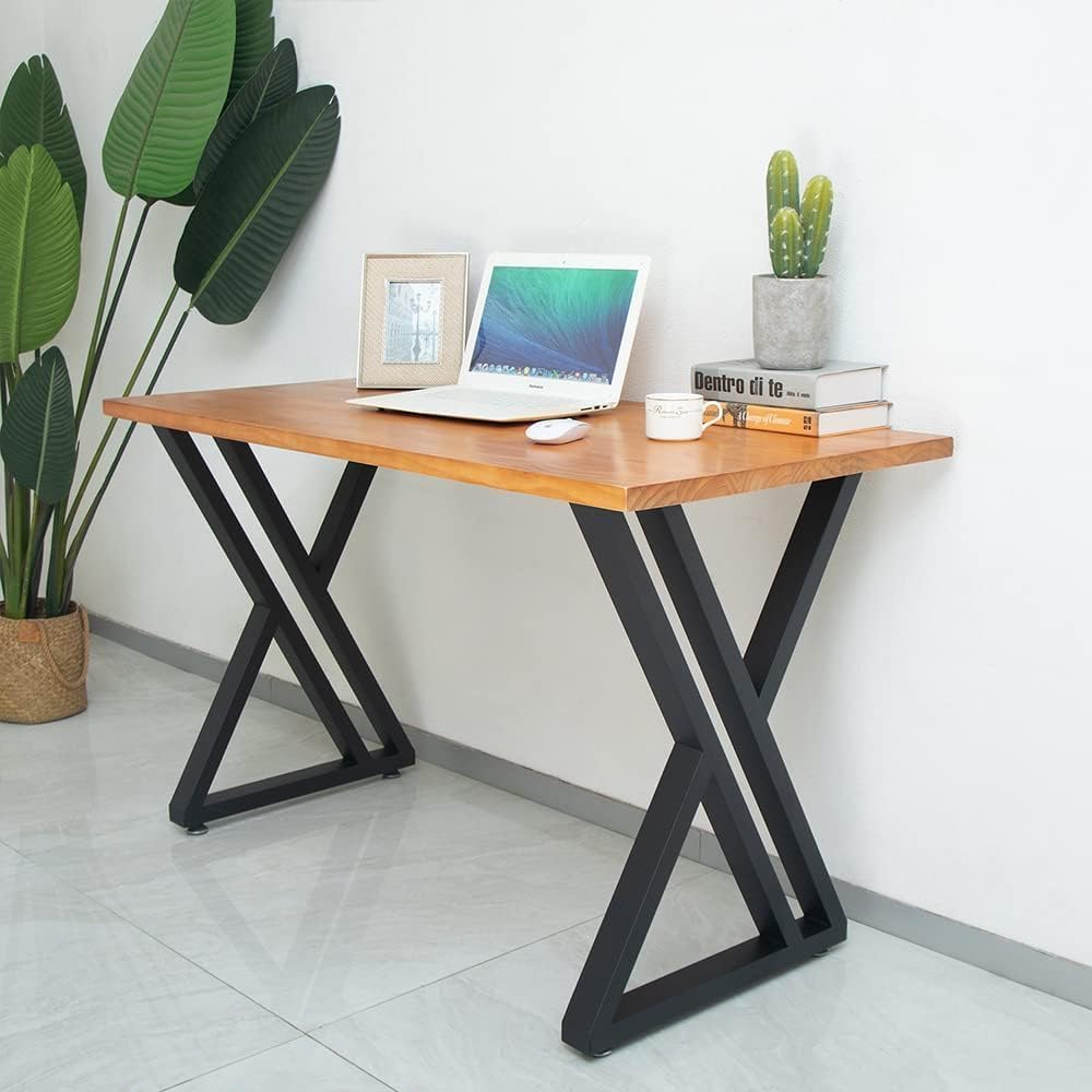 Patas de metal de 28 pulgadas, patas altas industriales modernas para mesa de café, patas de escritorio de metal negro, forma triangular, base para