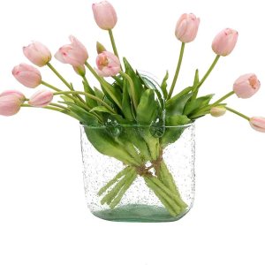 15 flores de tulipanes artificiales, ramo de látex de tacto real, tulipanes falsos para oficina, boda, fiesta, hogar, cocina, jardín (rosa claro, 15 15 flores de tulipanes artificiales, ramo de látex de tacto real, tulipanes falsos para oficina, boda, fiesta, hogar, cocina, jardín (rosa claro, 15