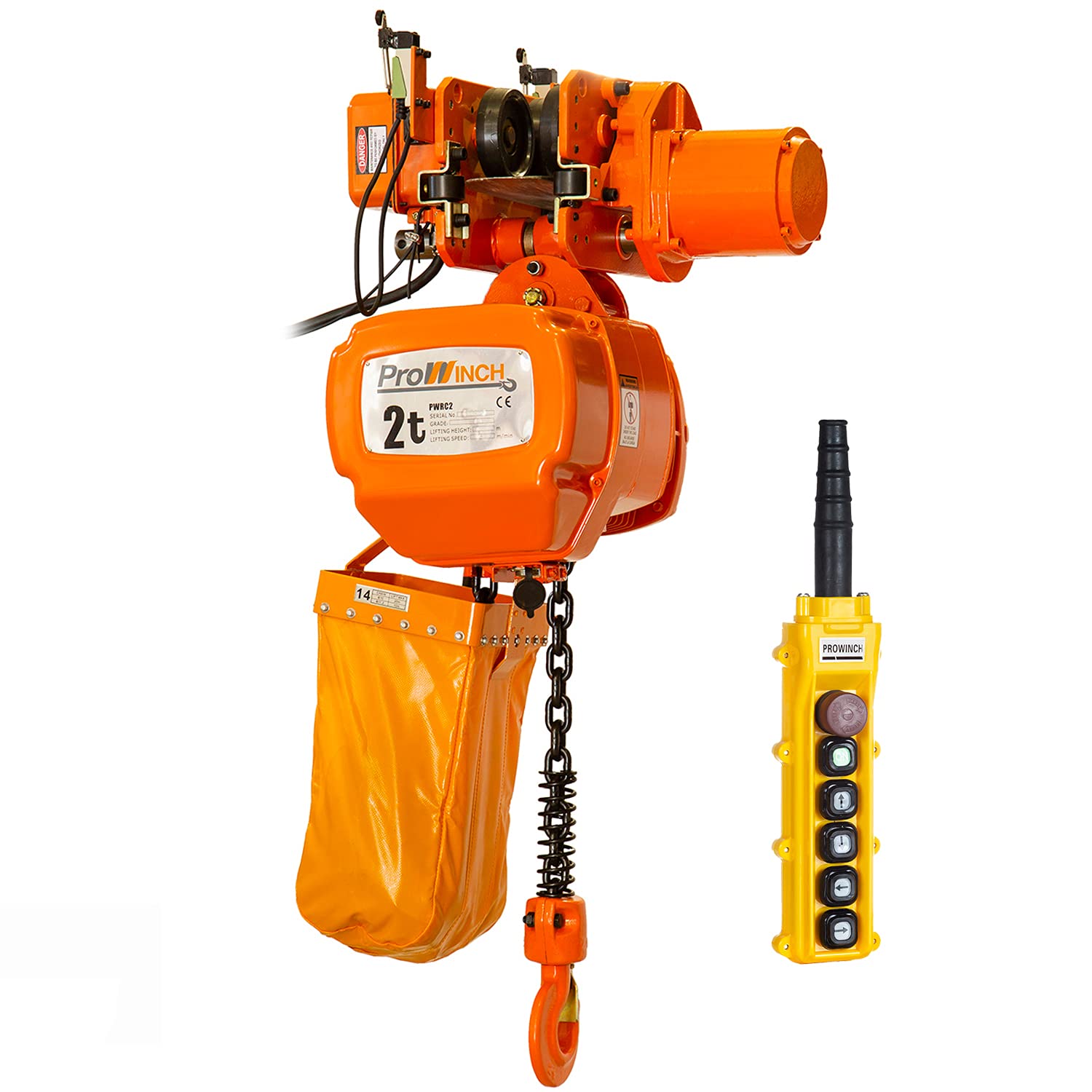 Prowinch Carretilla eléctrica del poder del alzamiento de cadena de 2 toneladas 20 pies G100 Cadena M4H3 220  240380460V Heavy Duty