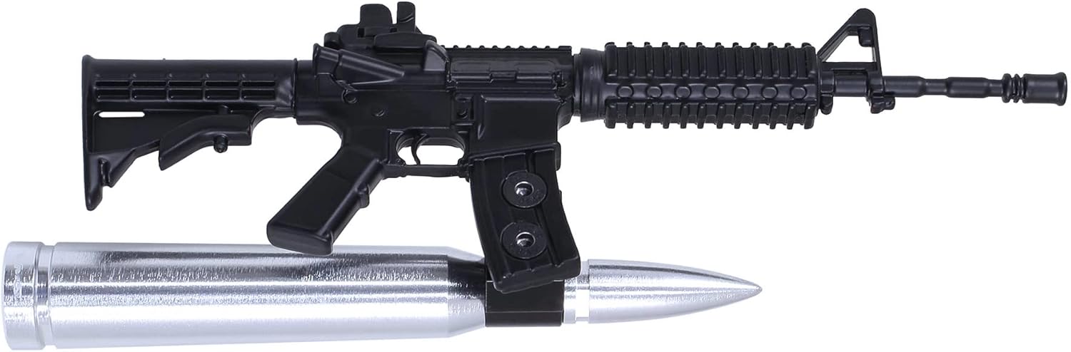 VMS Racing AR-15 M4 M16 Plata 50 Cal Calibre Bullet Antena antirrobo y Recepción Booster Heavy Gauge CNC Billet Aluminio Corto Compatible con Ford