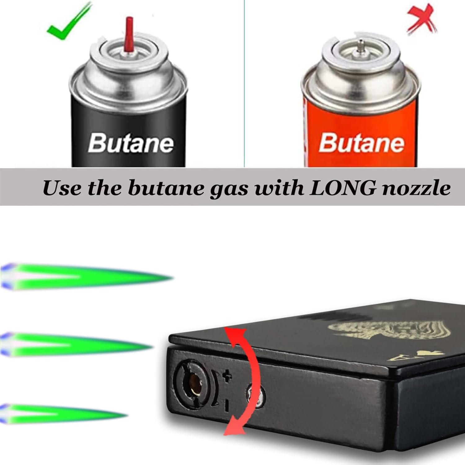 Jet Torch Lighter, Refillable Butane Playing Card Lighter, Exquisite Packaging, Windproof Lighters, Cool Lighter for Men, Candle, Camping, Birthday.