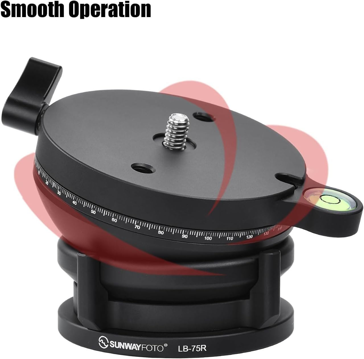 SUNWAYFOTO LB-75R 360 Base de nivelación panorámica Cabezal de trípode 33 lbs (15kg) Capacidad de carga