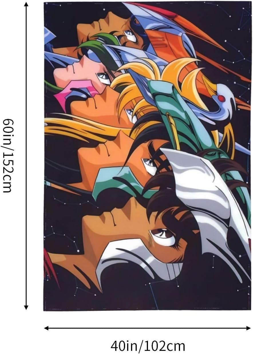 Tapiz de Saint Seiya, para dormitorio, sala de estar, arte para el hogar, franela suave, decoración para colgar, tapiz de 60 x 40 pulgadas