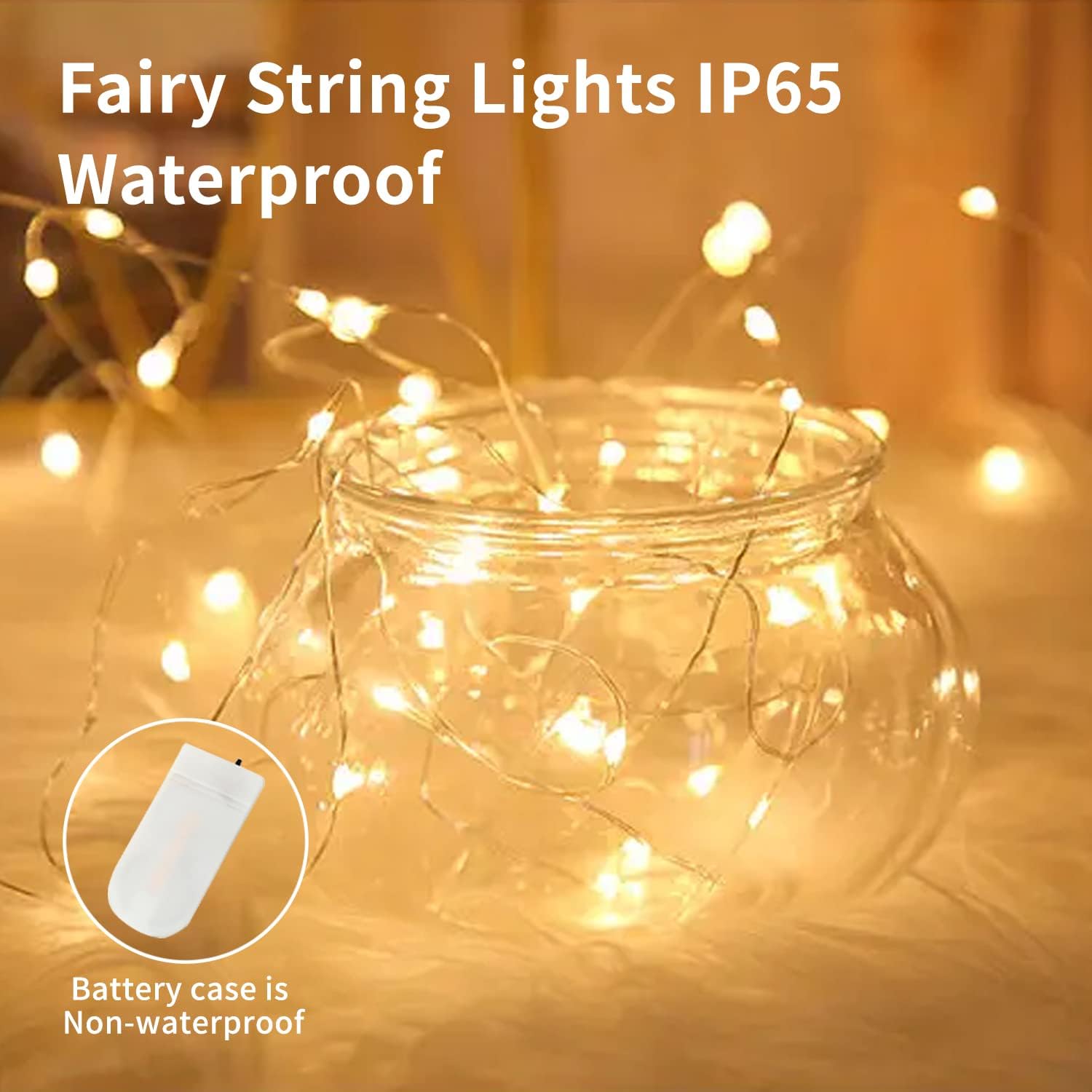 Fiuottu Paquete de 8 luces de hadas, 7 pies, 20 luces LED alimentadas por pilas para centros de mesa de boda, fiesta, Navidad, decoración de mesa,