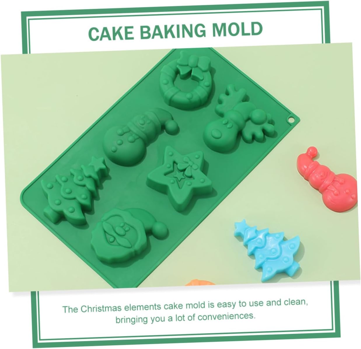 Abaodam 4 moldes de silicona para tartas de Navidad, mini malvaviscos para chocolate caliente, caramelo de Navidad, árbol de Navidad, molde de