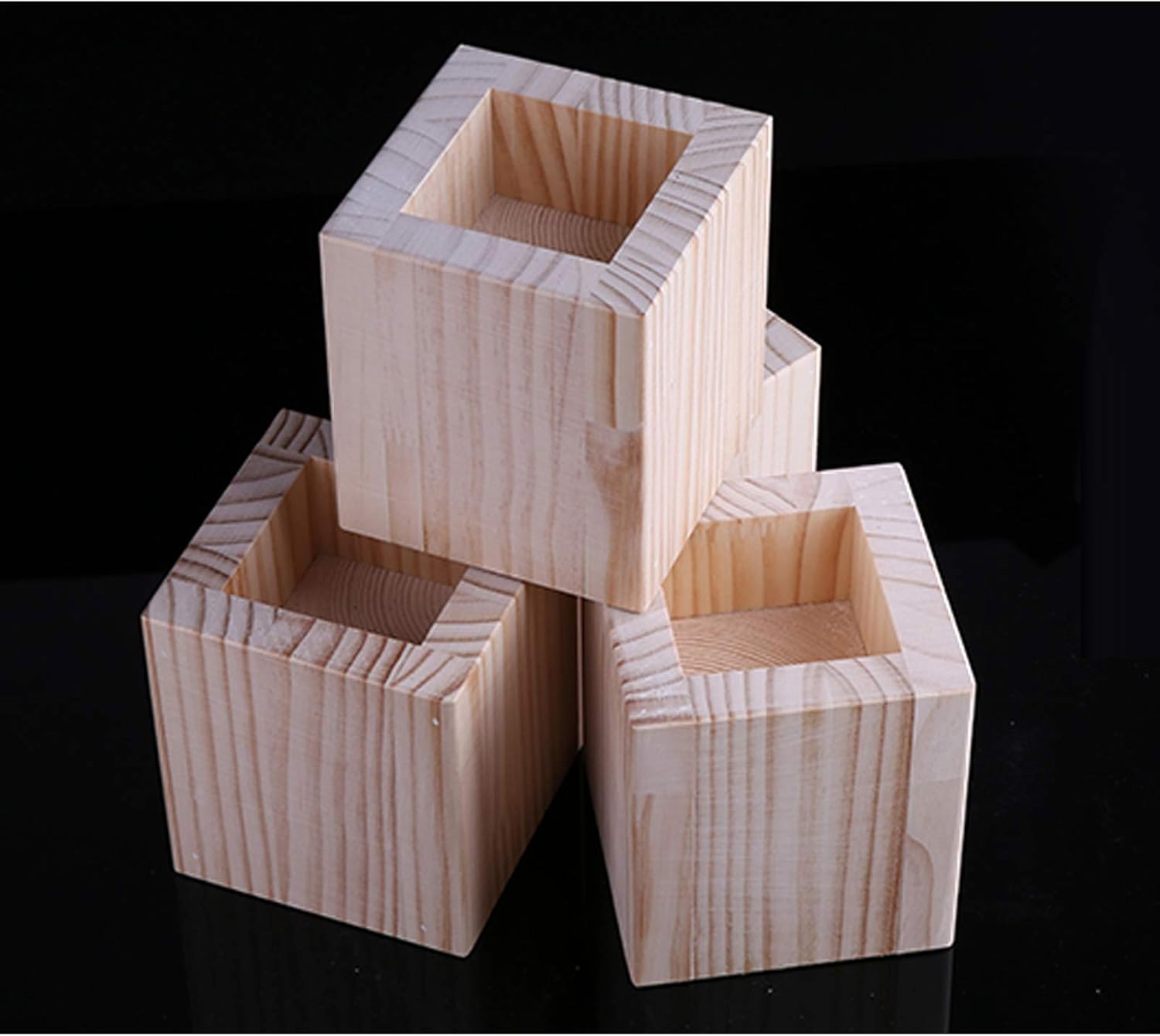 Muebles modernos de mediados de siglo con patas elevadas, patas de cama ranuradas en bloque de madera maciza, patas de mesa, patas de gabinete de