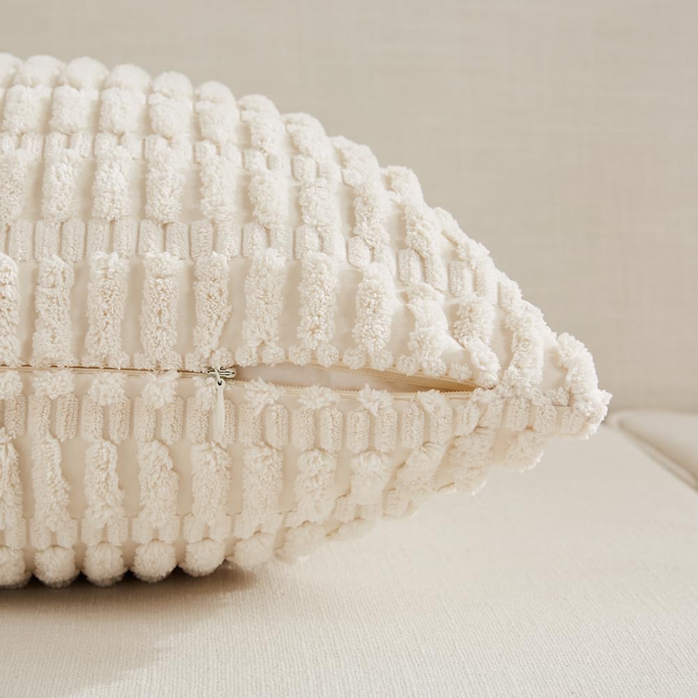 Fancy Homi Fundas de almohada decorativas bohemias de 18 x 18 pulgadas para sala de estar, sofá, cama, sofá, rústico, moderno, casa de campo,