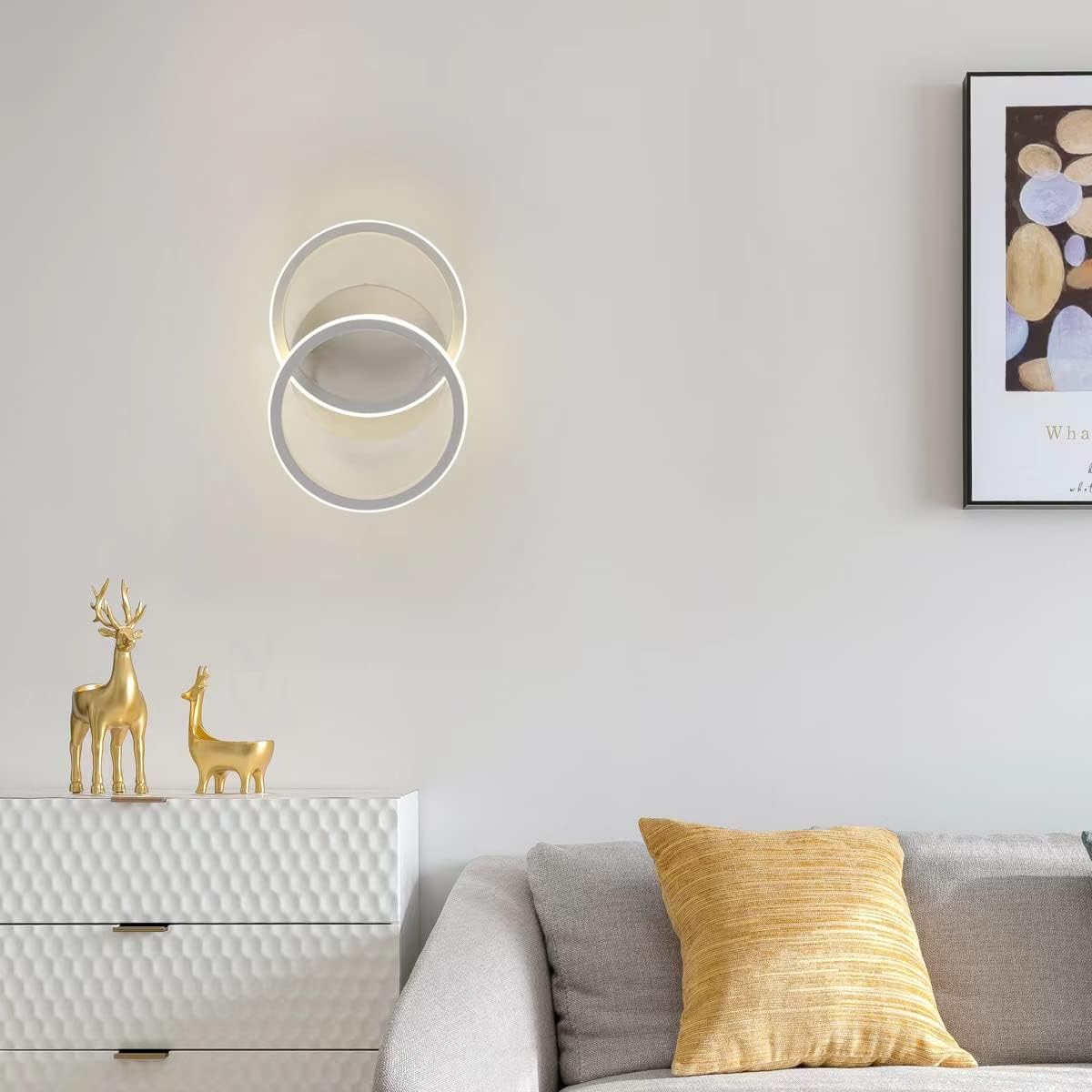 DELIPOP Lámpara de techo LED, luz neutra redonda de 4500 K, moderna lámpara de techo LED de acrílico cerca de luces de techo para pasillo, escalera,