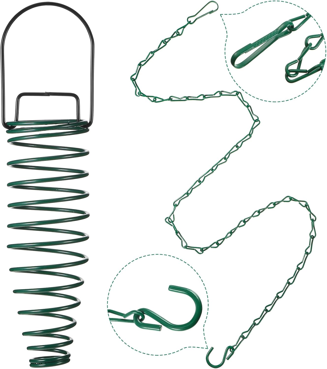 Comedero para mazorcas de maíz con cadena de extensión de 35 pulgadas para ardillas y otros suministros de alimentación en el patio trasero (3