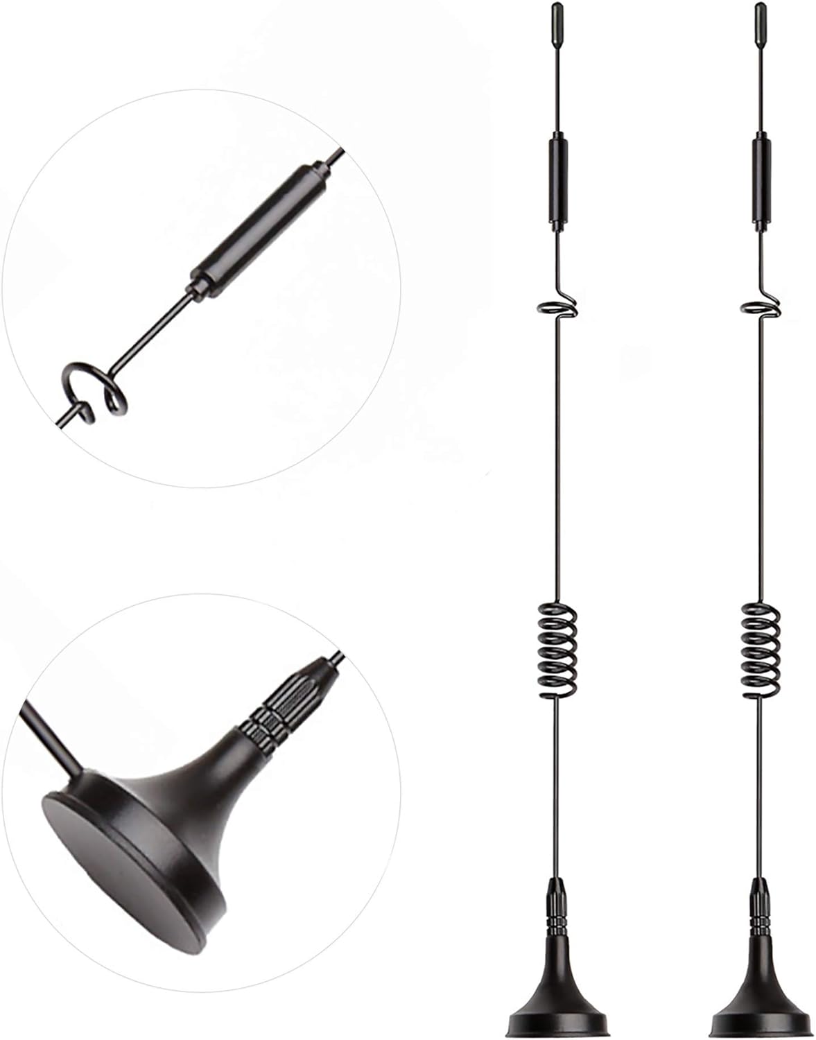 Bingfu 4G LTE 8dBi Base Magnética MIMO TS9 Antena (paquete de 2) Compatible con Verizon AT&T T-Mobile Sprint 4G LTE Hotspot móvil MiFi Router Módem