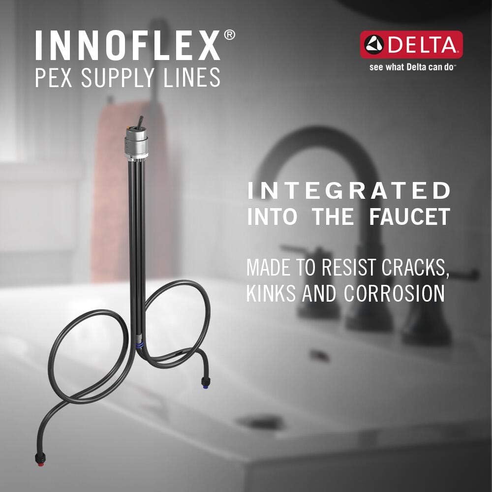 Delta Faucet Trinsic – Grifo de baño extraíble, grifo de baño de níquel cepillado de un solo orificio con desplegable, grifo de lavabo de baño,