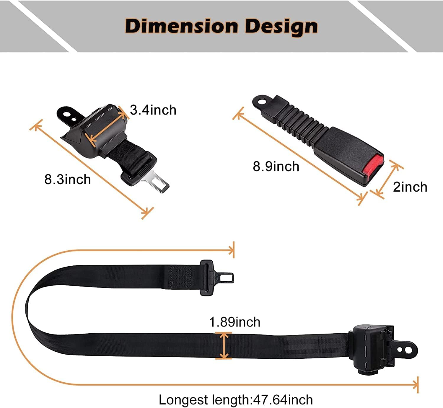 LEAPGOMAX Cinturones de seguridad universales retráctiles para carrito de golf EZGO TXT RXV, Yamaha, Club Car, UTV, ATV (2 juegos)