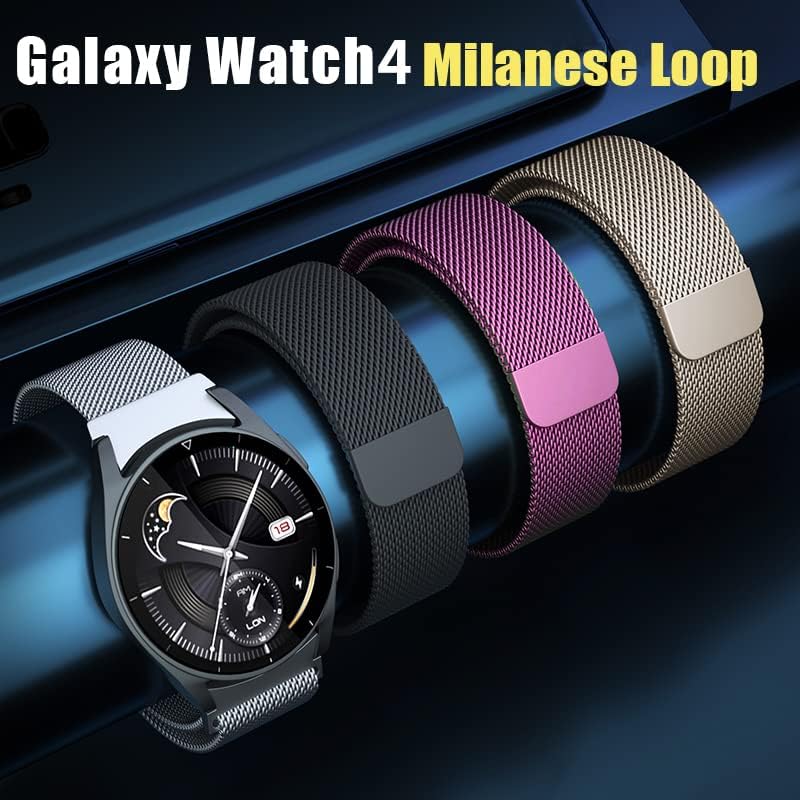 Correa milanesa para Samsung Galaxy Watch 654 de 1.575 pulgadas, 1.732 pulgadas, clásica, 1.772 pulgadas, 1.611 pulgadas, 1.654 pulgadas, correa