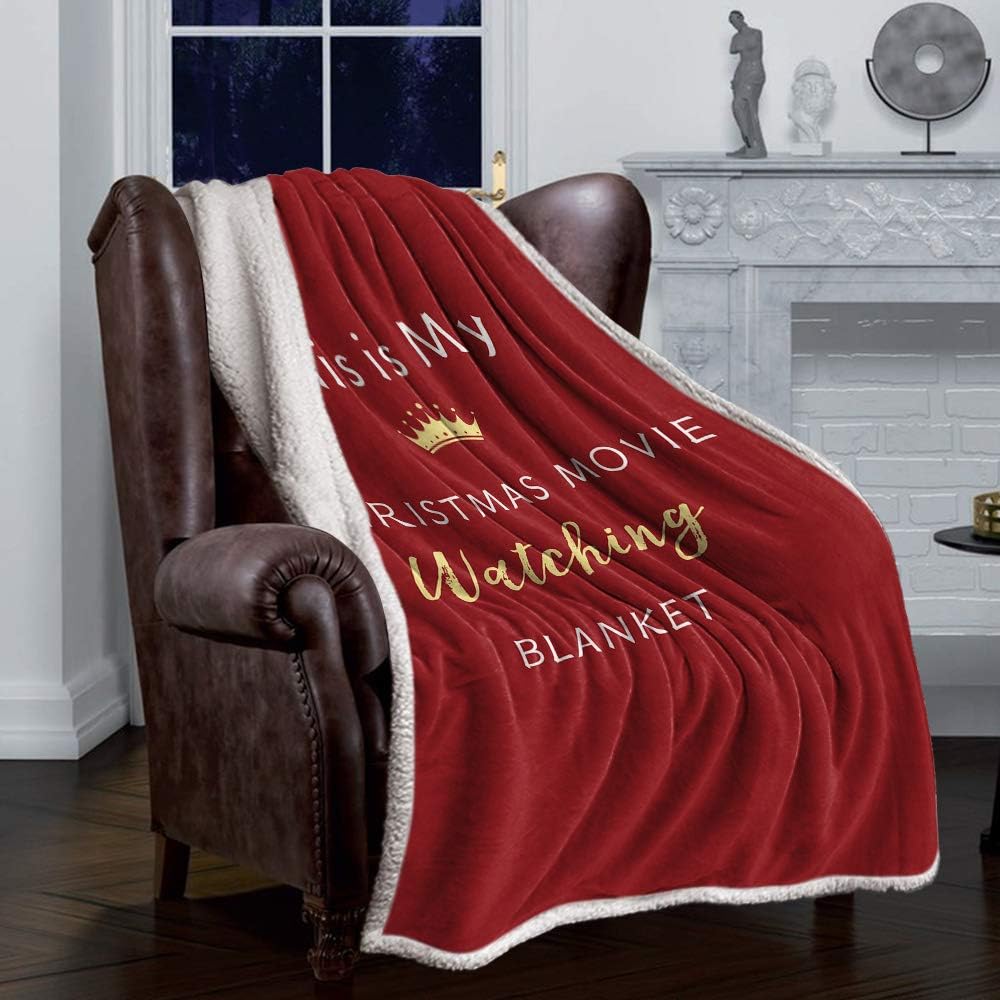 Manta de forro polar Sherpa de Navidad para niños y adultos, manta roja súper suave y lujosa de felpa mullida para otoño e invierno, manta térmica