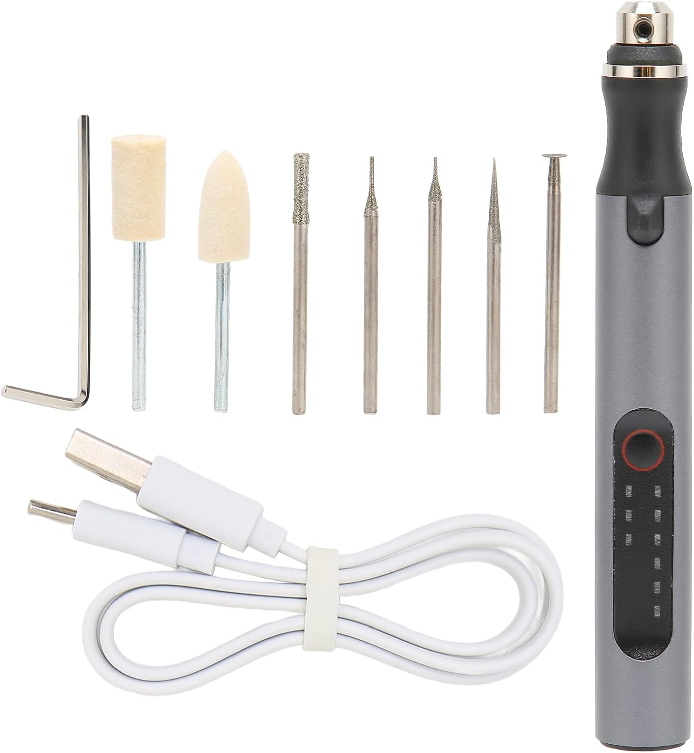 Herramienta grabadora portátil D1 para joyería de madera de metal, mini máquinas de grabado recargables inteligentes con 7 cabezales de molienda,