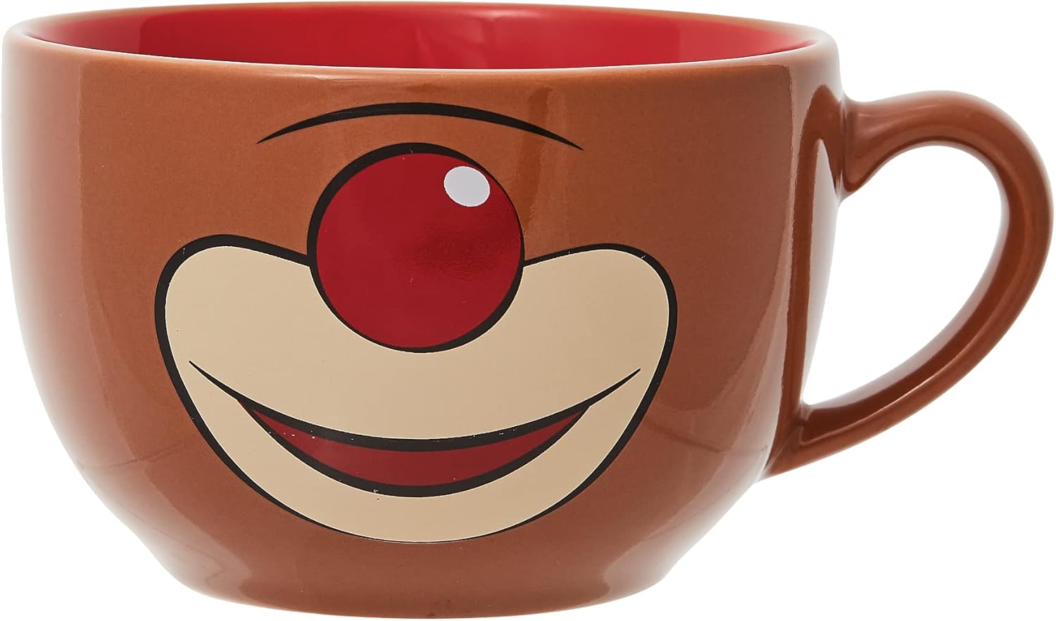 Department 56 Rudolph The Red-Nosed Reindeer Face – Taza de café con leche, 20 onzas, marrón