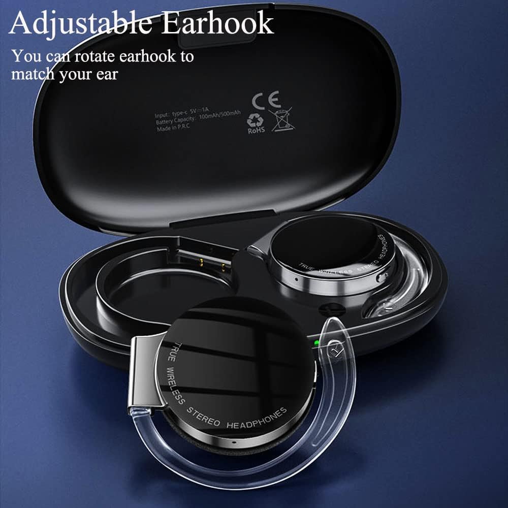 Fuixiut Auriculares de oreja abierta Auriculares inalámbricos Auriculares Bluetooth Auriculares inalámbricos Auriculares Bluetooth (F2-Negro)