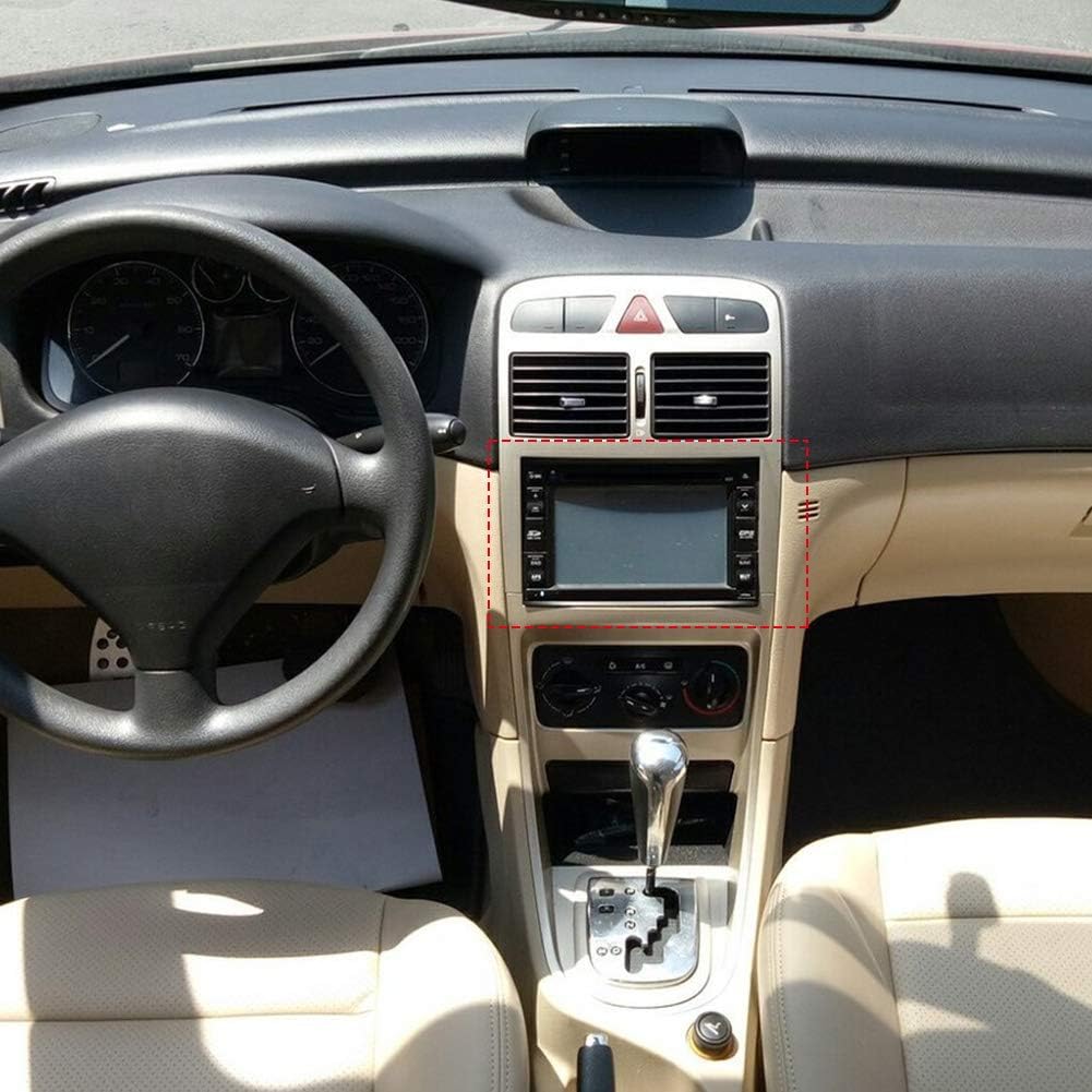 Qiilu Marco estéreo de coche de 7 pulgadas y 2Din, marco universal para montaje en tablero de fascia, kit de instalación de marco de 7.008 x 4.016 in
