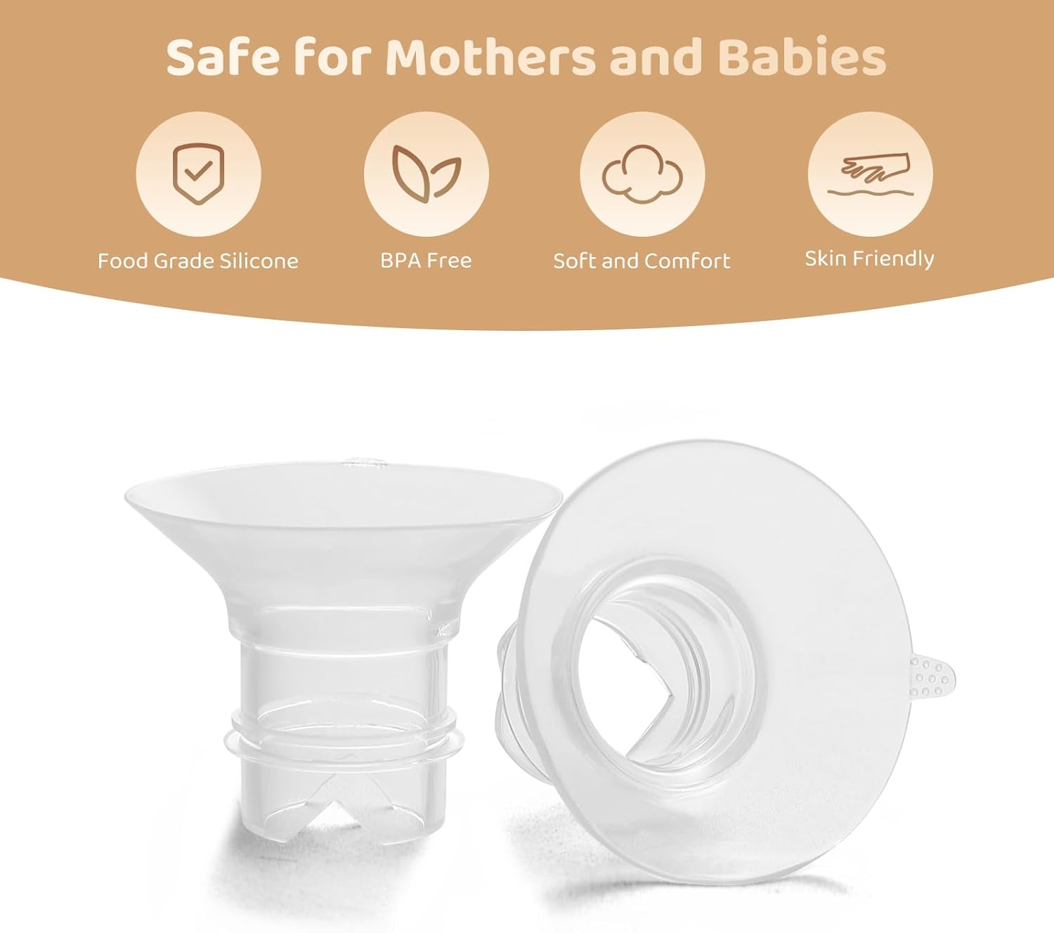 Insertos de brida de 0.748 in compatibles con extractores de leche MedelaSpectraTSRETEElvieMomcozyBellababy de 0.945 in, escudosbridas, reduce el