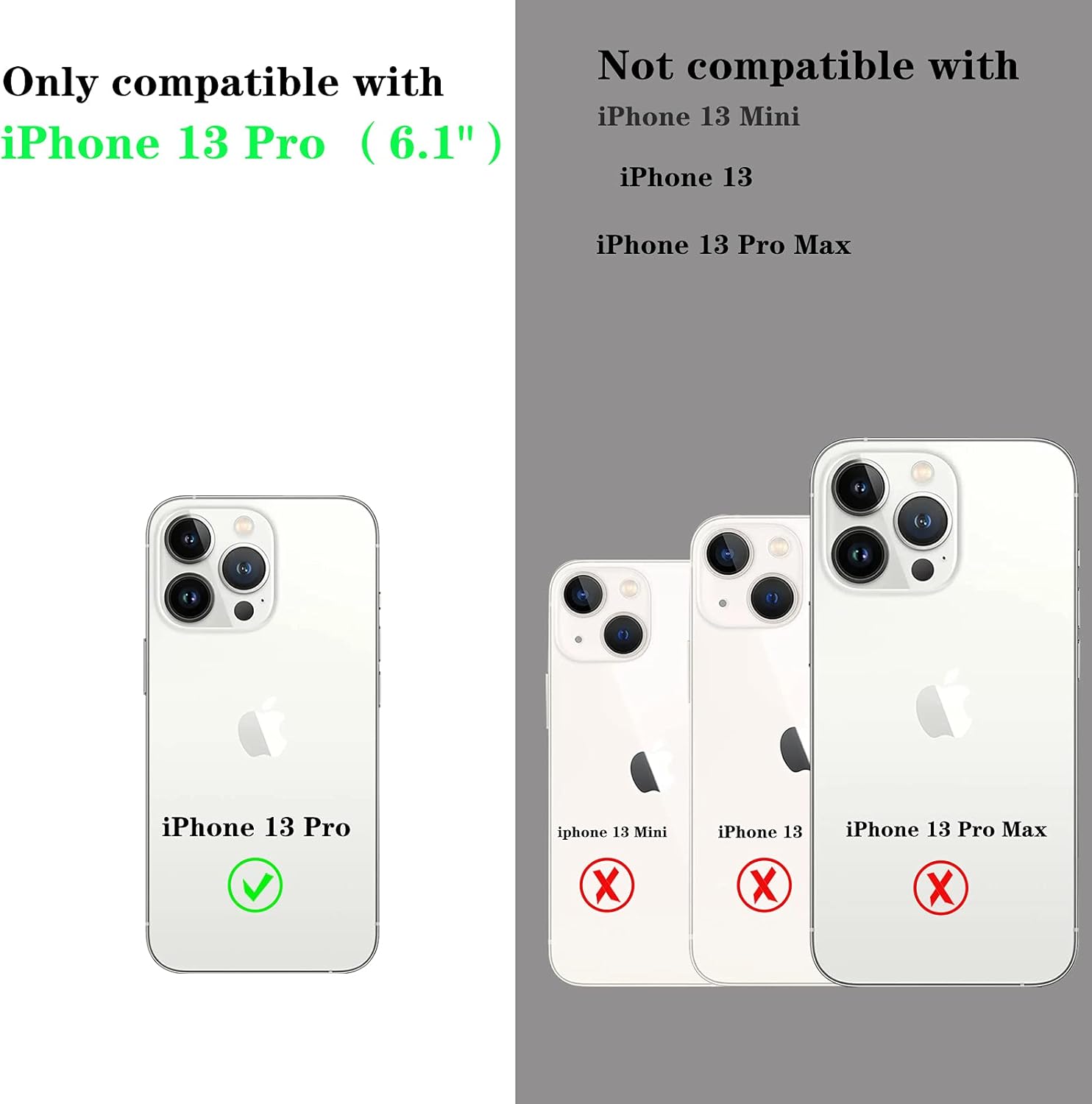 MInCYB Funda tipo cartera para iPhone 13 Pro con tarjetero (12 ranuras para tarjetas), funda de piel sintética para mujeres y hombres, carga