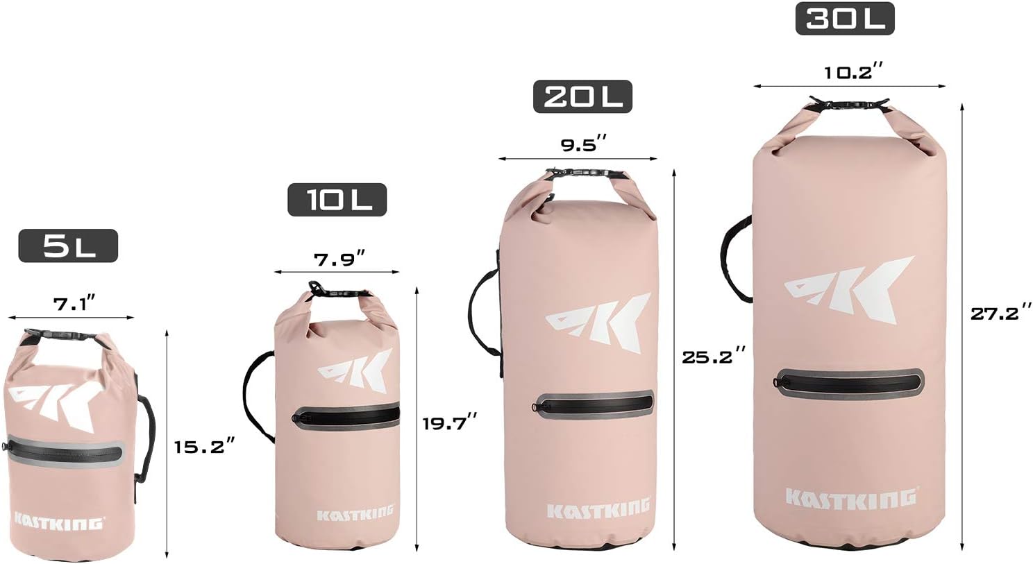 KastKing Cyclone Seal – Bolsa seca 100% impermeable con funda para teléfono, bolsillo frontal con cremallera, perfecta para playa, pesca, kayak,