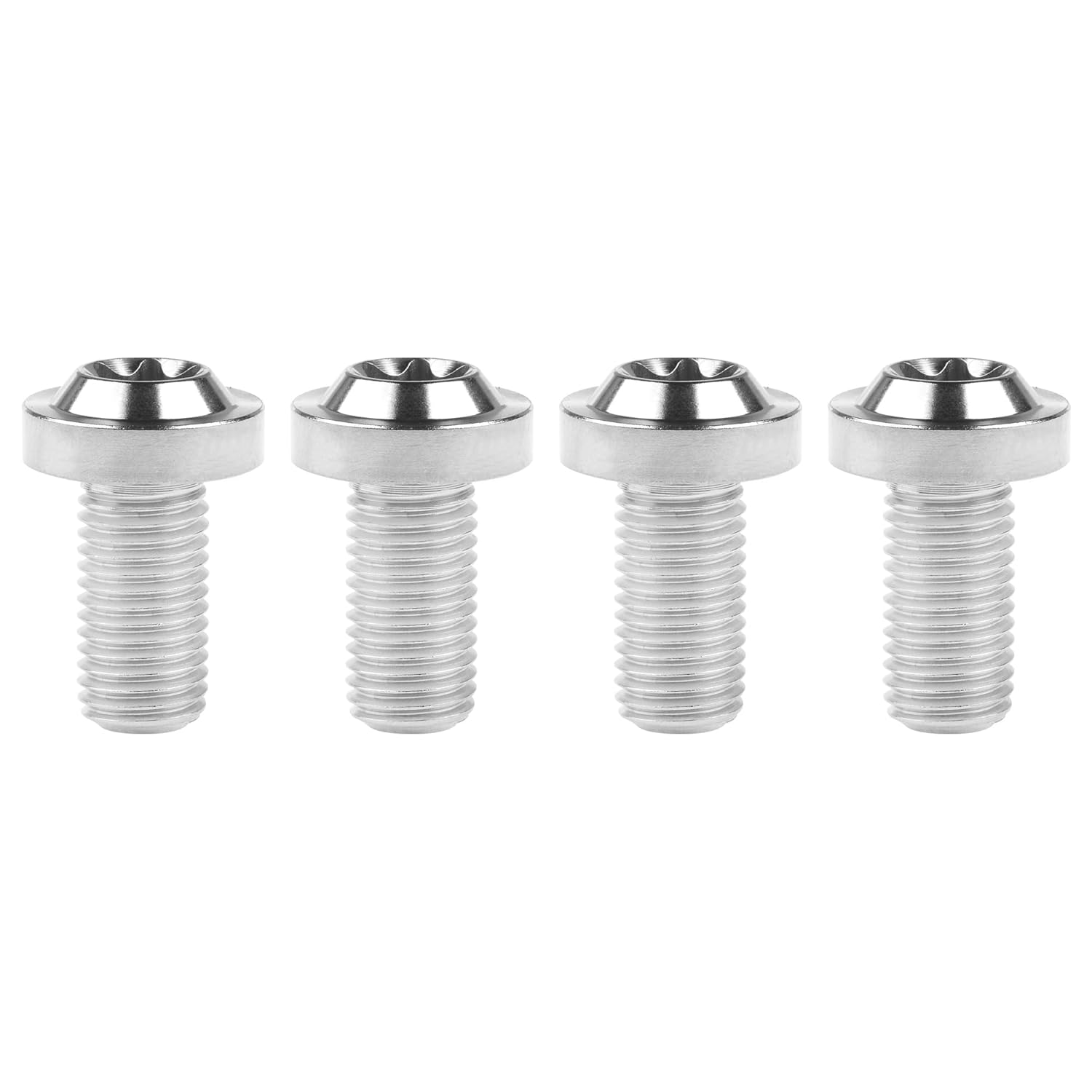 Titanio M10 10 15 20 25 30 35 40 45 50 55 2.362 in Tornillos de cabeza Torx paquete de 4 tornillos (M10 x 0.787 in, paso 0.049 in, plata)