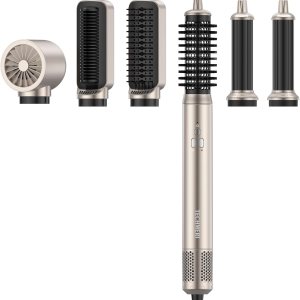 TECHMERI – Cepillo secador de pelo 6 en 1, iones de cepillo para secador de pelo, herramientas de peinado desmontables, rizador de envoltura TECHMERI – Cepillo secador de pelo 6 en 1, iones de cepillo para secador de pelo, herramientas de peinado desmontables, rizador de envoltura