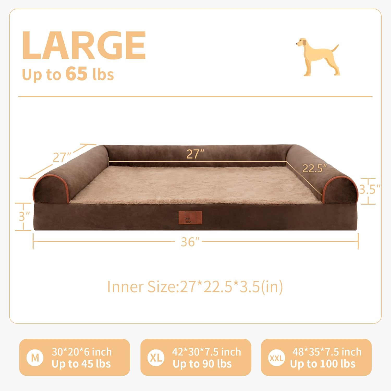 Cama grande para perros, camas para perros grandes, cama grande lavable con funda extraíble lavable, cama para perros al aire libre, cama lavable