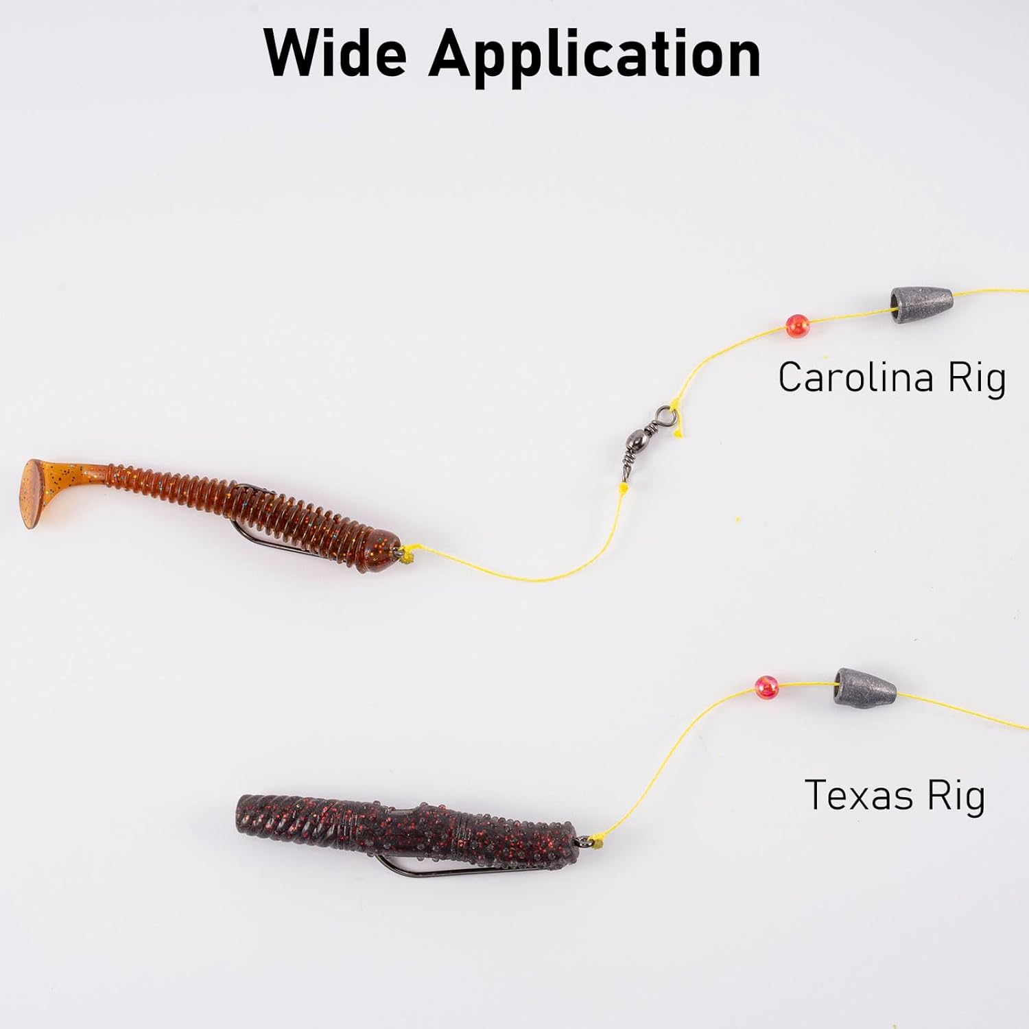 Dr.Fish Paquete de 100 ganchos de gusano compensados con curva redonda EWG Anzuelos de pesca de lubina Anzuelos de pesca de ancho hueco de Texas
