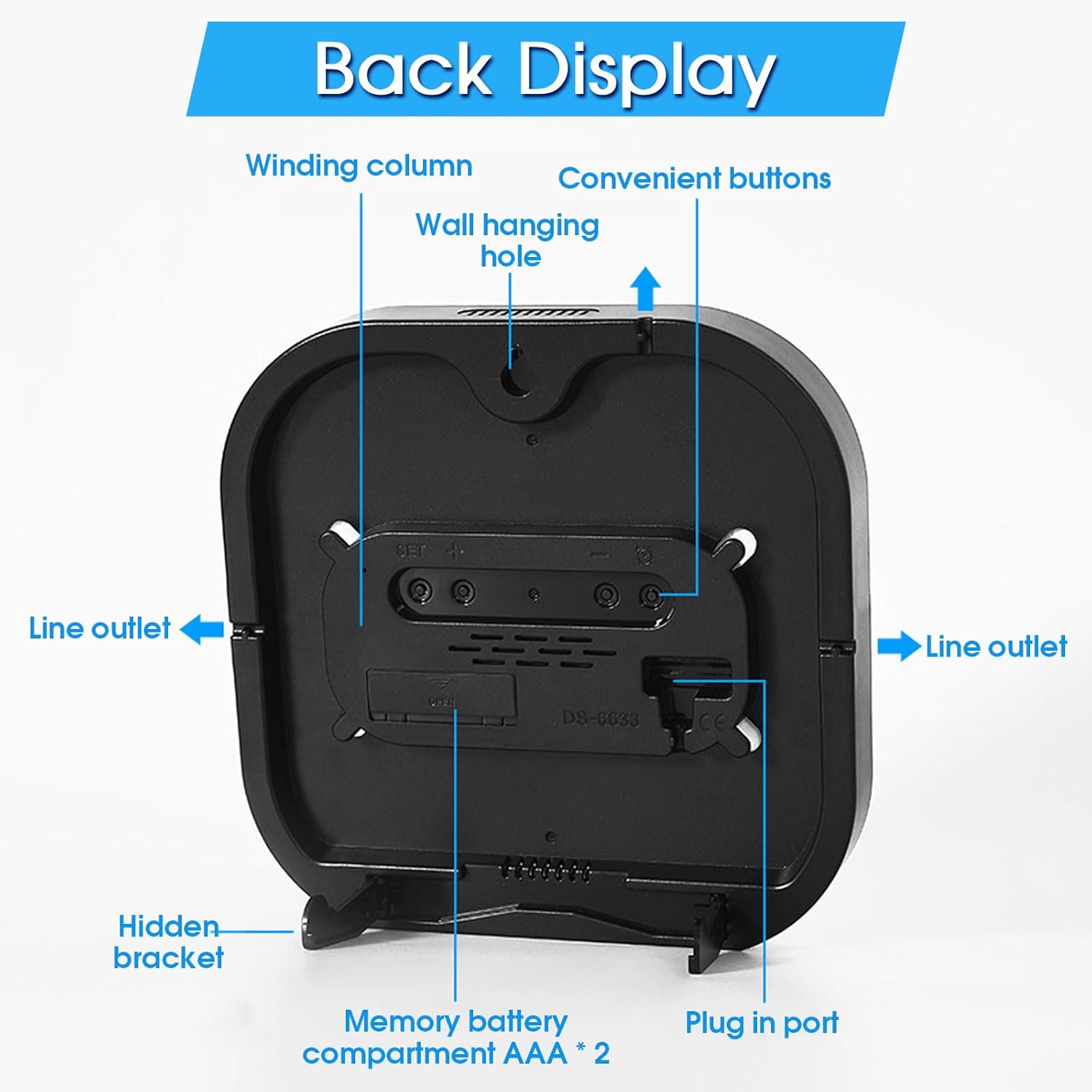 Reloj de pared digital con control remoto, reloj de pared de brillo ajustable con números gigantes, reloj despertador, temporizador, temperatura y